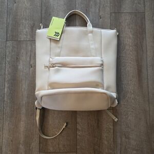 All In Motion Target Cream Tote Backpack Faux Neoprene NEW